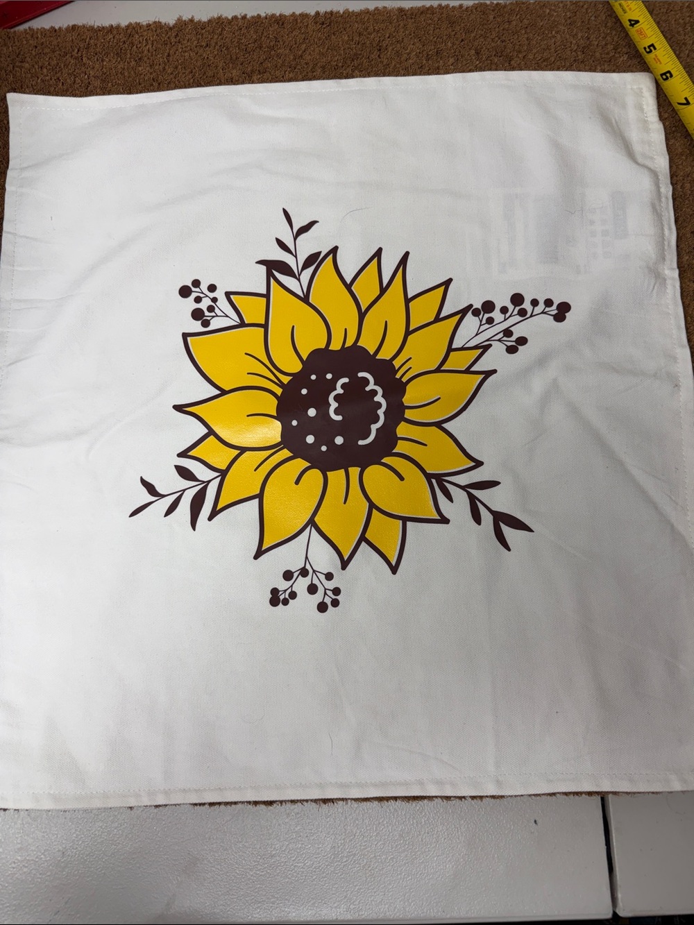 Set of 3 Yellow Sunflower Printed Pillow Cover. 20x20